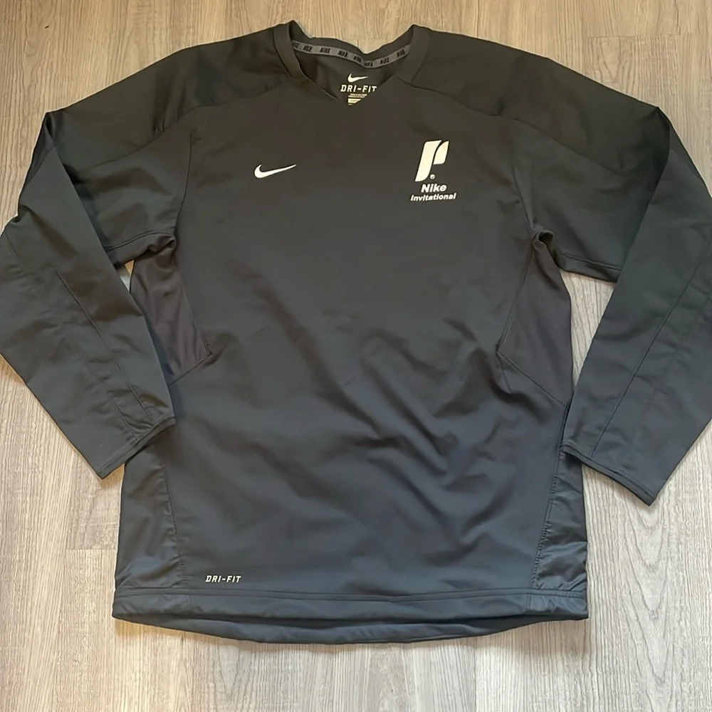 Nike Mens Dri-Fit V-neck Long-sleeve shirt - Picture 1 of 5
